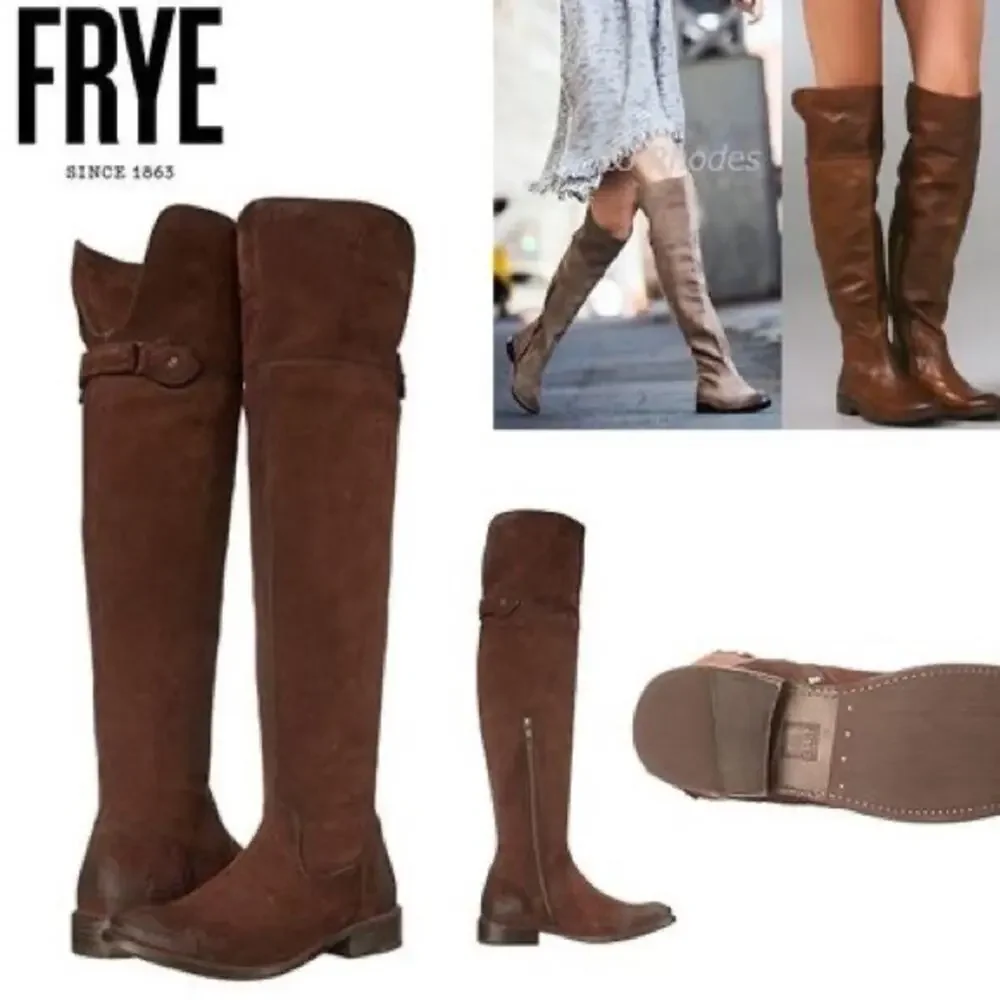 NEW Frye Shirley Brown Over The Knee (OTK) Leather Riding Boots Women's 6.5M